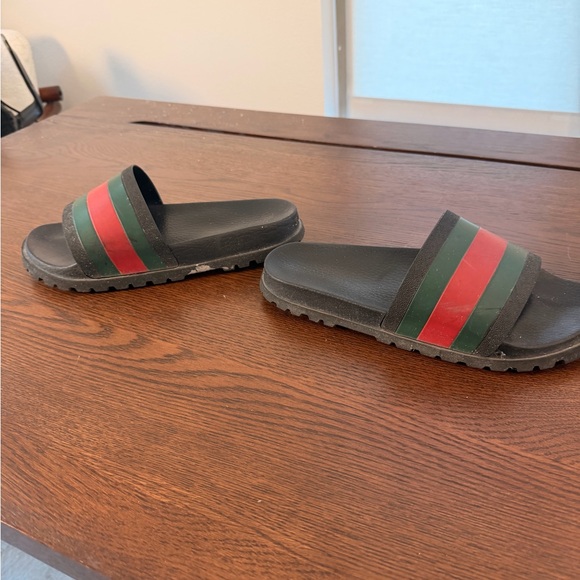 Gucci Web Stripe Slide Sandals Black Rubber Men’s 10 / 10.5 Pool Slides main image 5